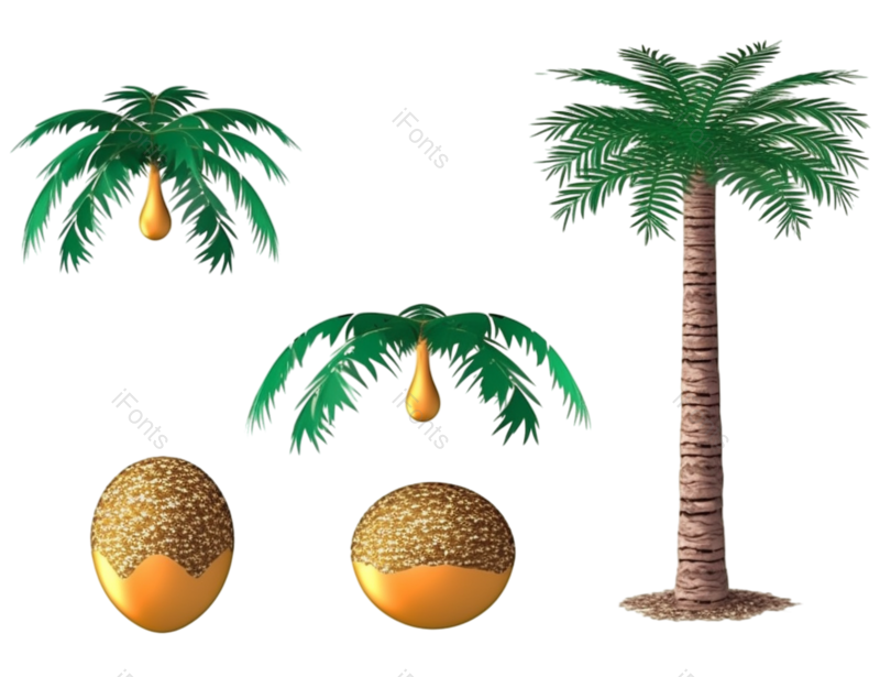 元素图片,夏天元素,椰子PNG,椰子树免抠素材